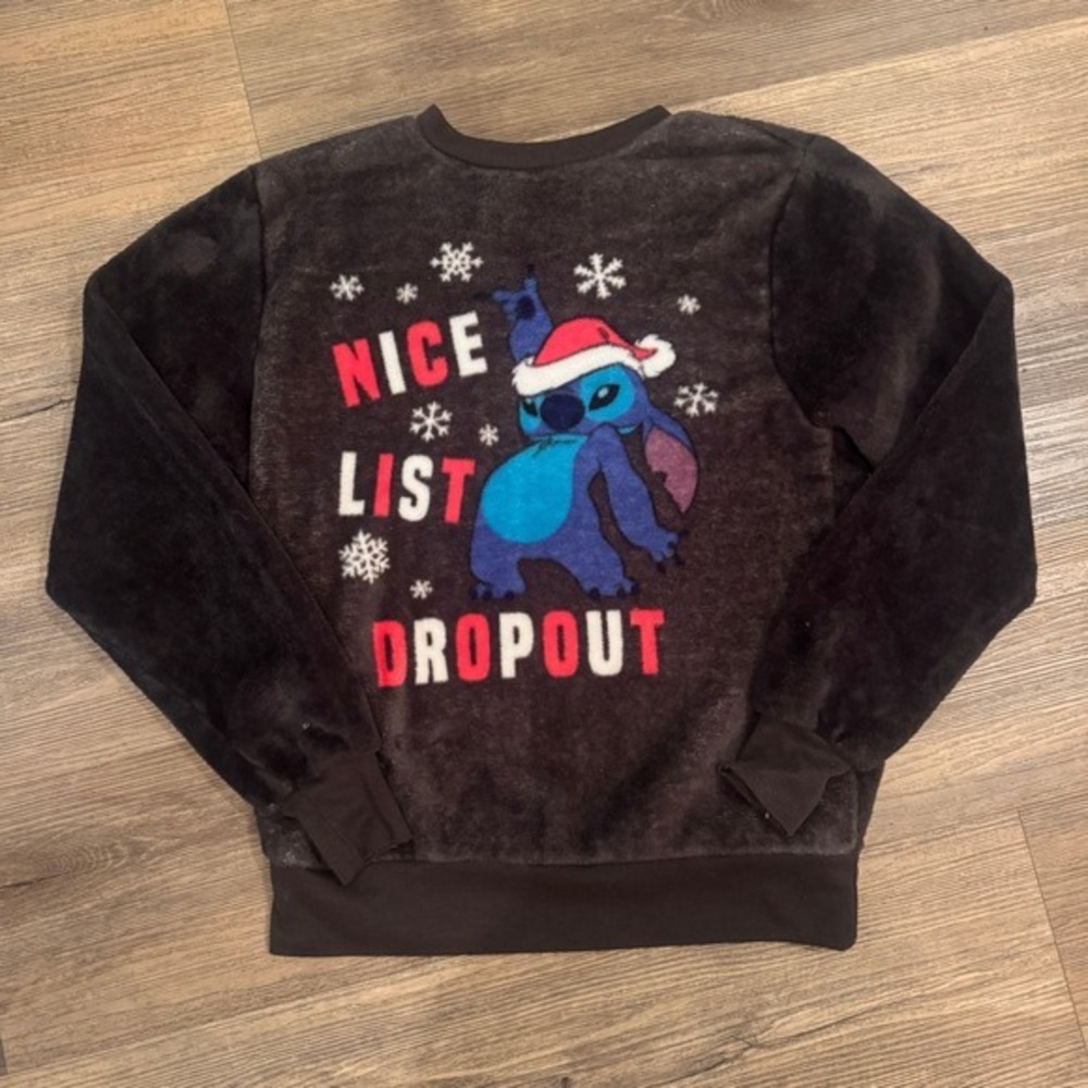 Pre-loved Disney Stitch Holiday Velour Sweatshirt and Sweatpants Set Medium